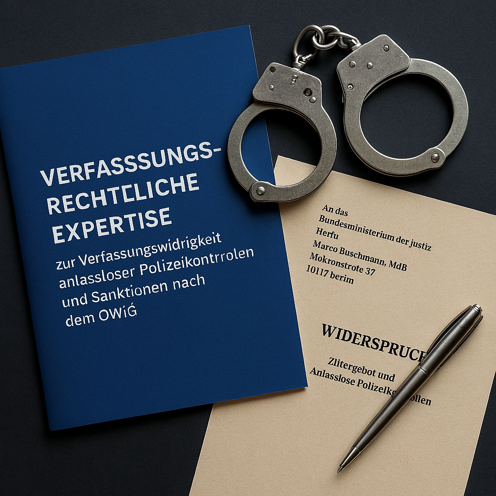 Neue Expertise & Musterbrief: Verfassungswidrigkeit anlassloser Kontrollen und OWiG-Sanktionen
