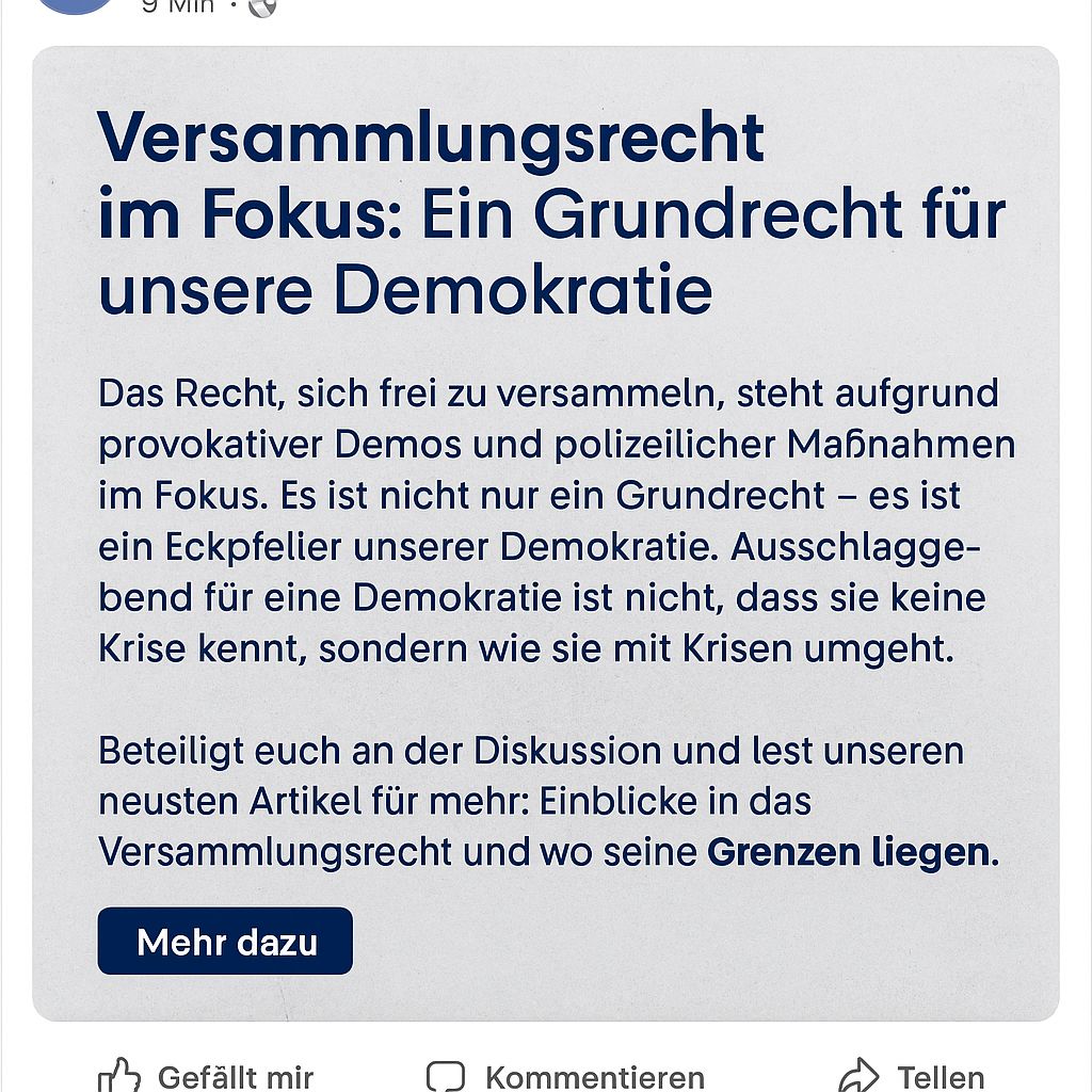 👉Versammlungsfreiheit zwischen Sicherheit und Souveränität–Prüfstein der Demokratie