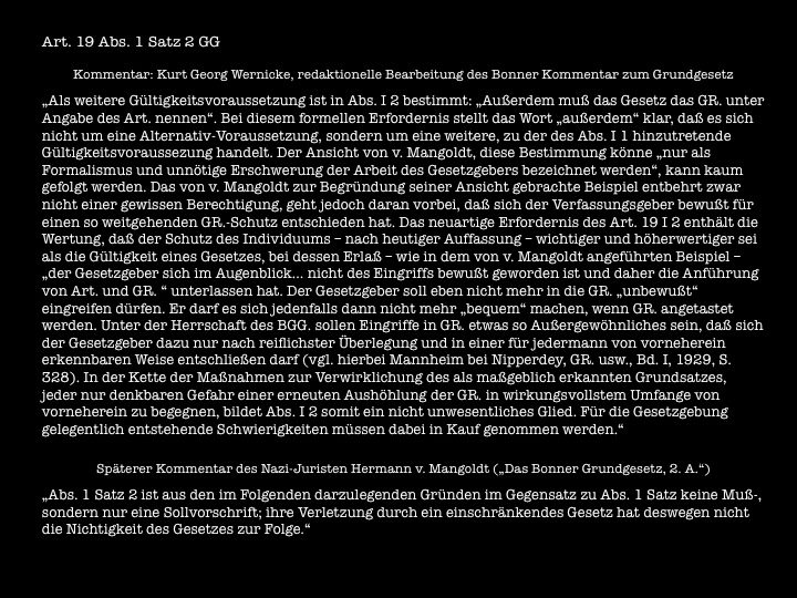 DAS GESTÄNDNIS DES MINISTERIUMS: Sie folgen der Logik von Verfassungsfeinden!