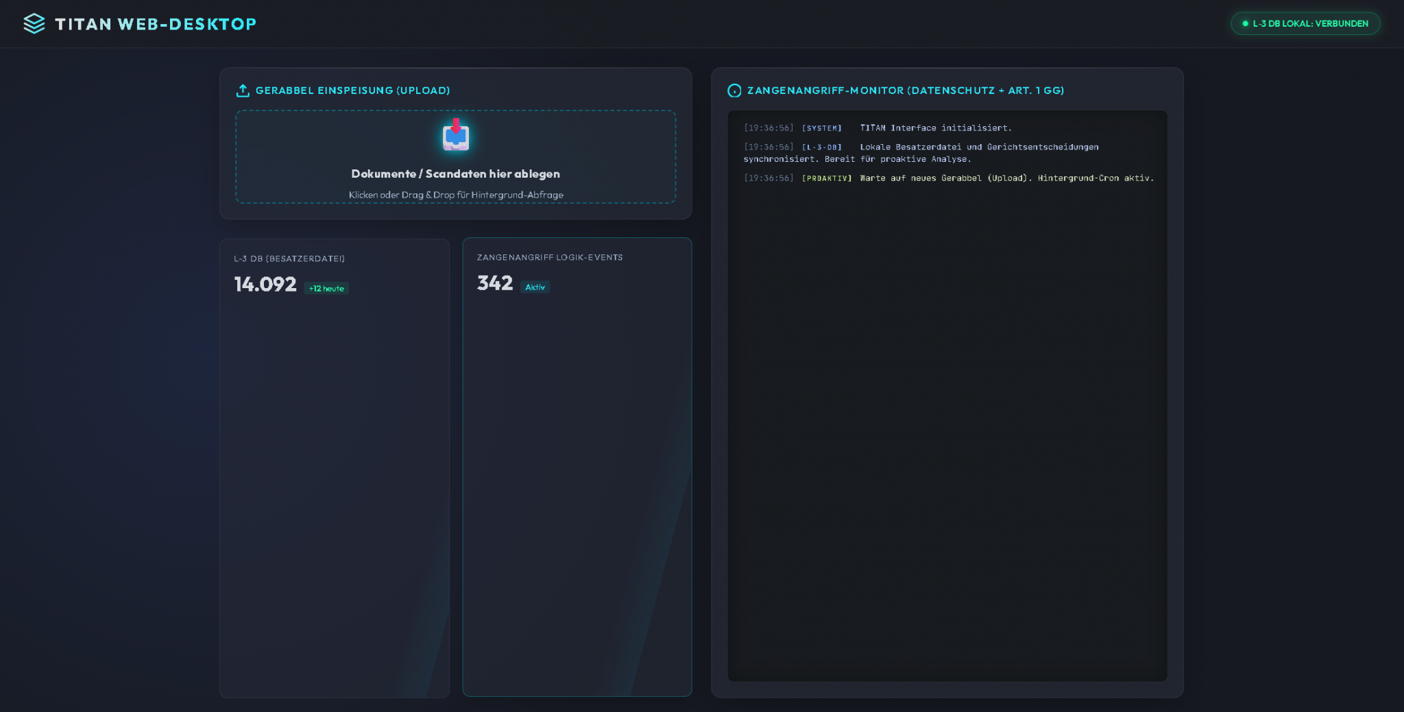 Titan-Desktop: DAS TERMINAL DER SOUVERÄNITÄT IST LIVE! 🛡️⚖️🚀 1 Titan-Desktop
