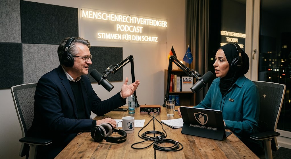 Werde Podcast-Gast im Notfall-Podcast Menschenrechtsschutz: Stimme für Grundrechte & Selbsthilfe 1 Podcast-Gast werden