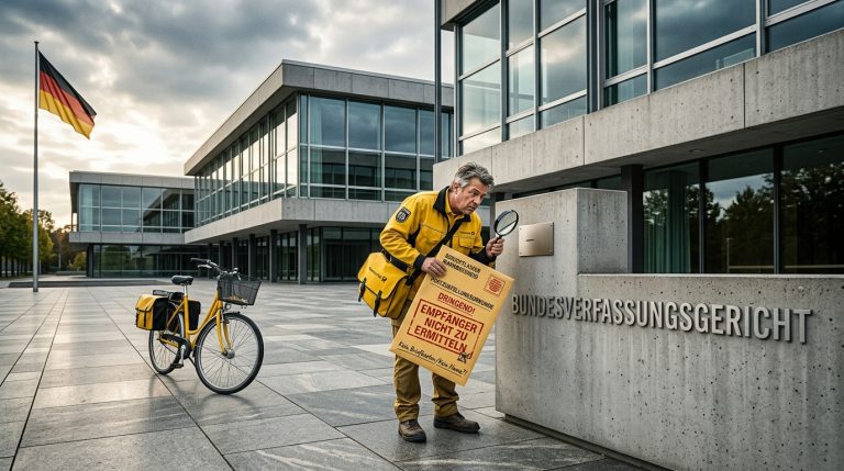 BVerfG-Präsident „unbekannt verzogen“? Wenn das Mahngericht das Bundesverfassungsgericht nicht findet!
