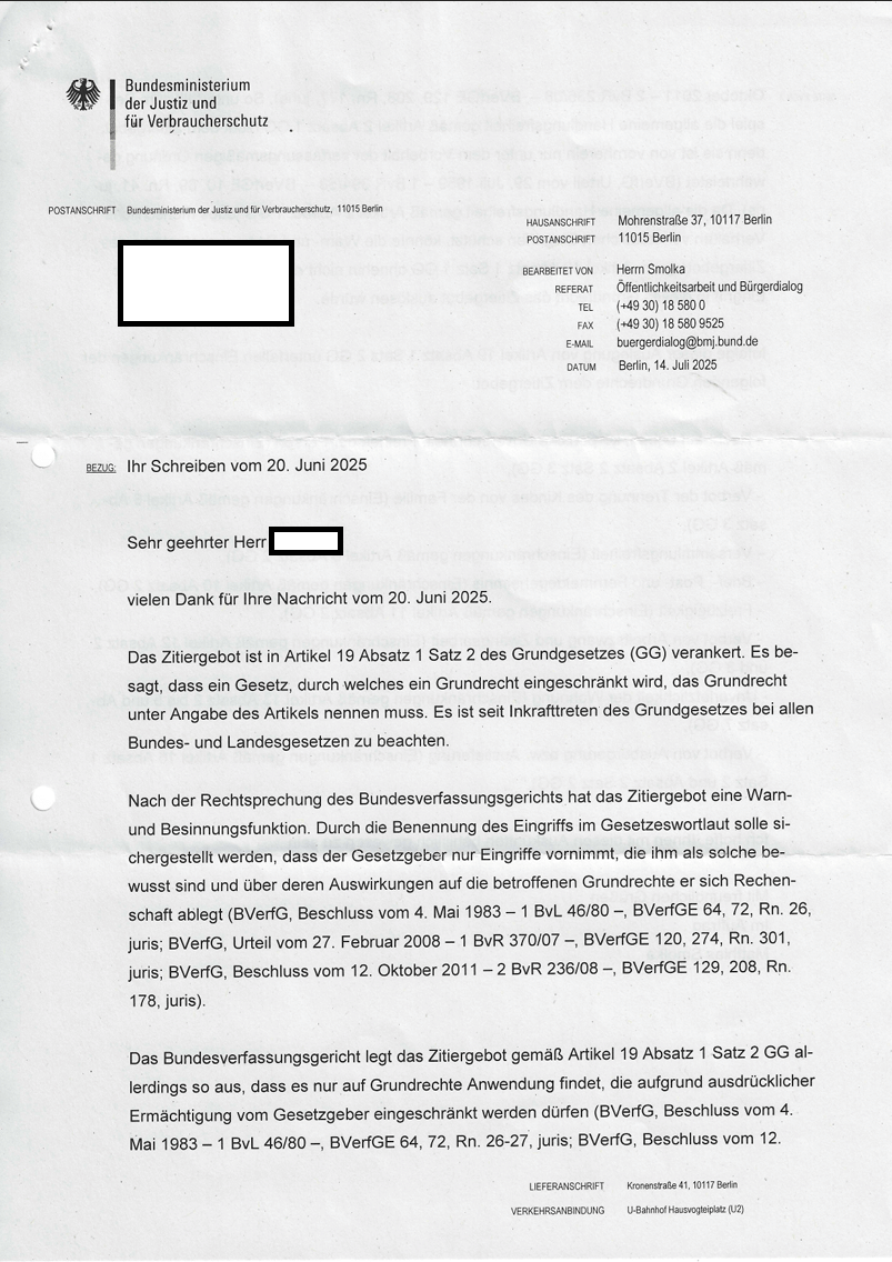 Zitiergebot bei Kindestrennung: Amtliches BMJ-Dokument entlarvt staatliche Willkür